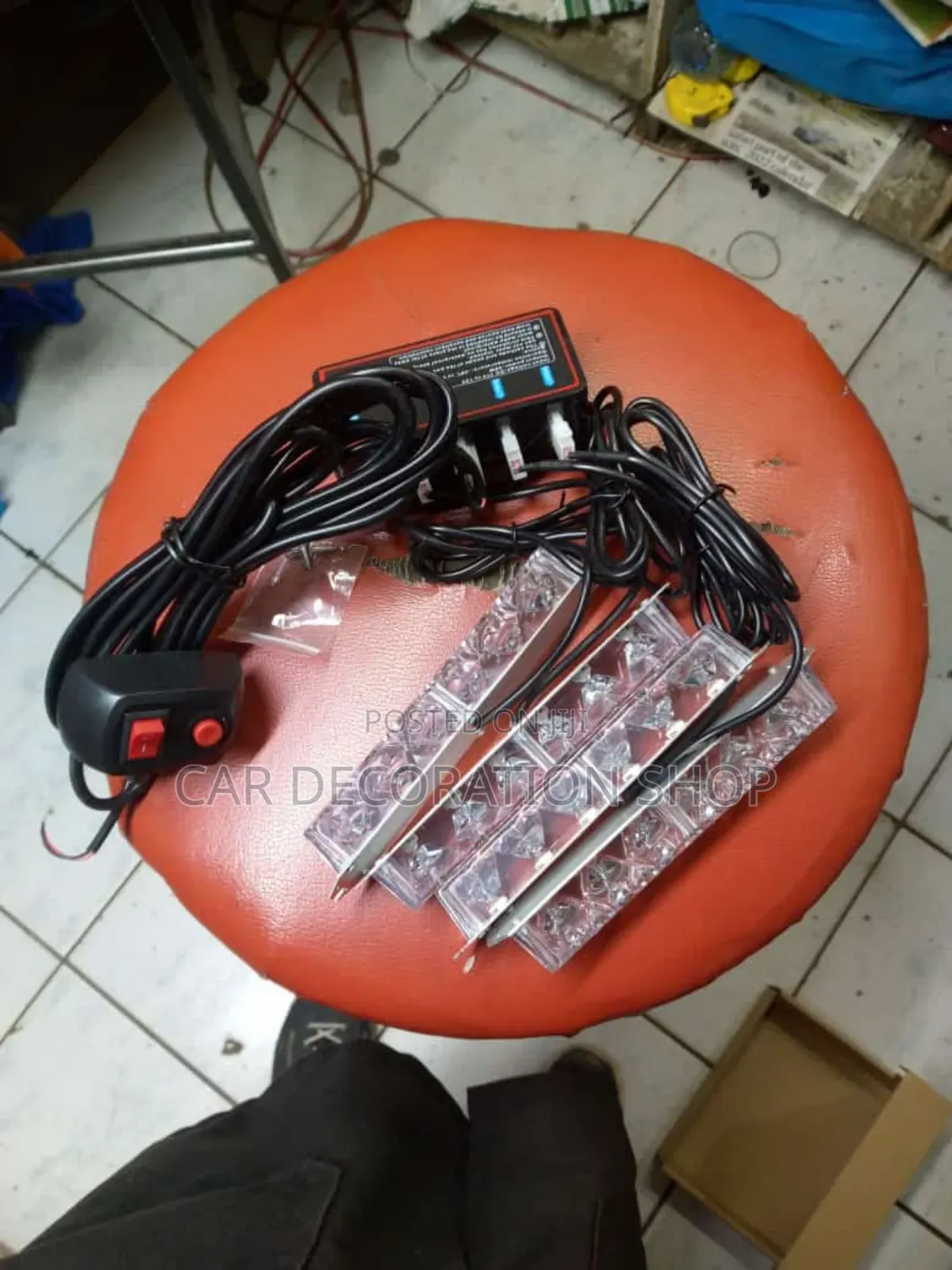 4pcs Warning Vip Prado Grill Blue/Red Flashing Light