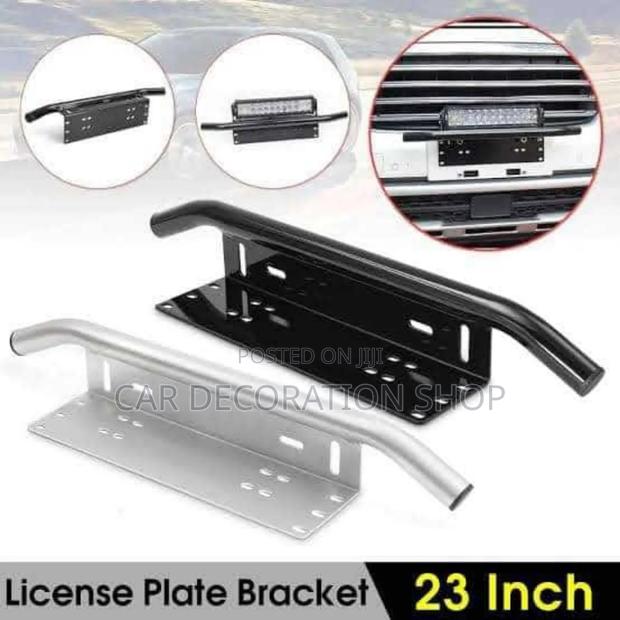 23" Silver/Black License Plate Holder/Fog Light Bar Holder