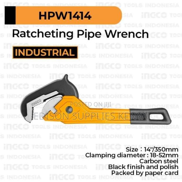 Pipe Wrench Ingco Ratcheting Pipe Wrench 14" Pipe Range - main view