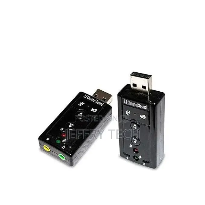USB Key Adapter 3D Sound Card 7.1 Audio Microphone for PC -