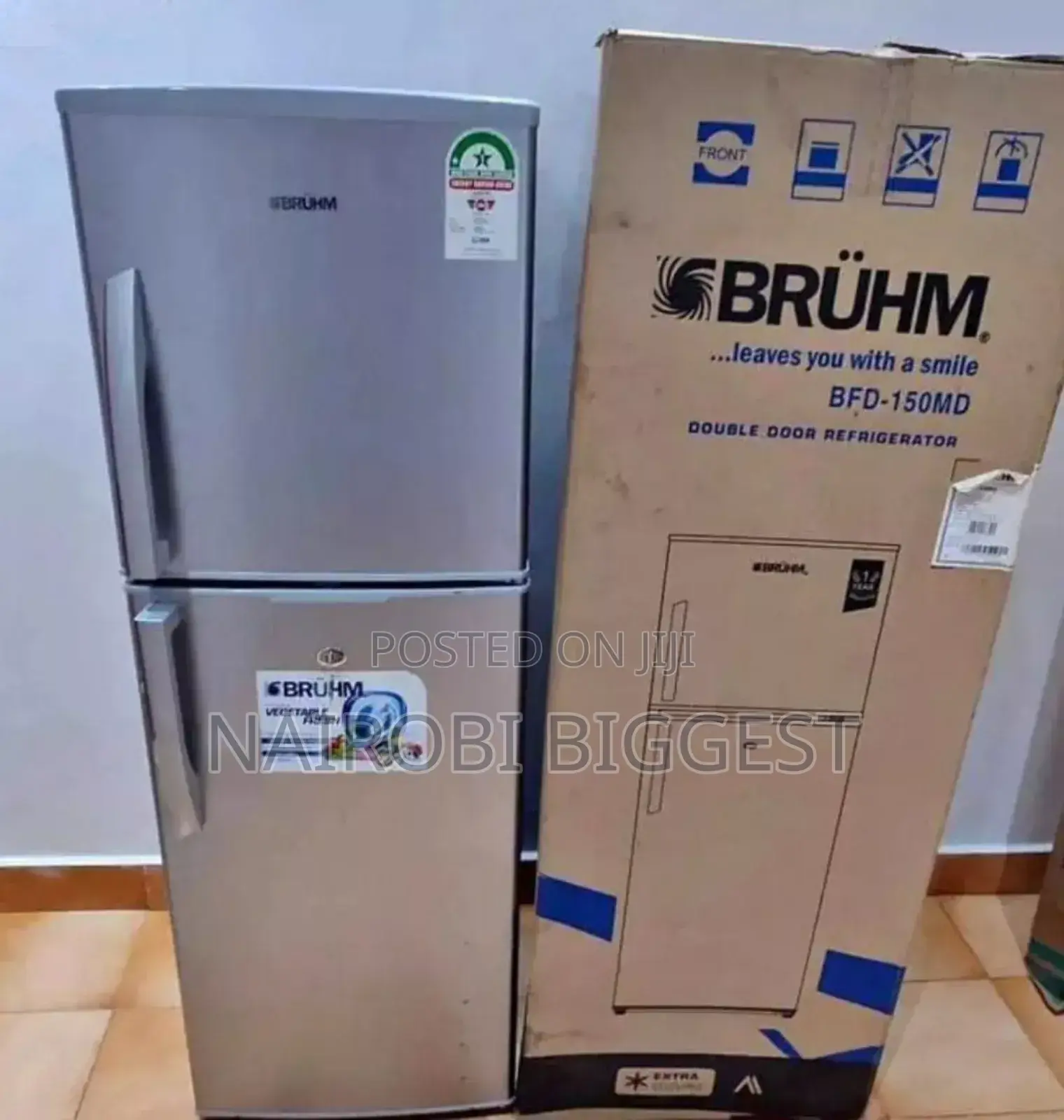 Bruhm 138 Litres Double Door Fridge