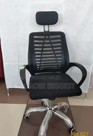 Secretarial Mesh Office Chair With Headrest