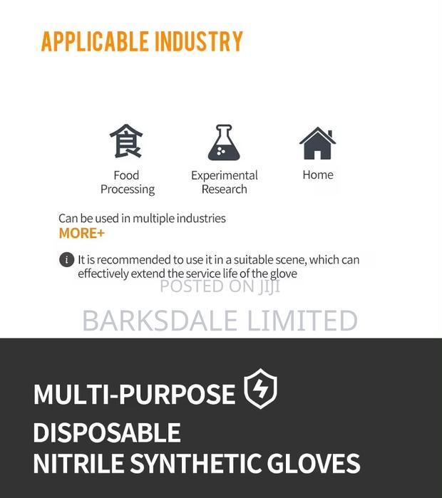 Blue Nitrile 100 Gloves Silicon Latex Rubber Chef Kitchen Small - thumbnail 3