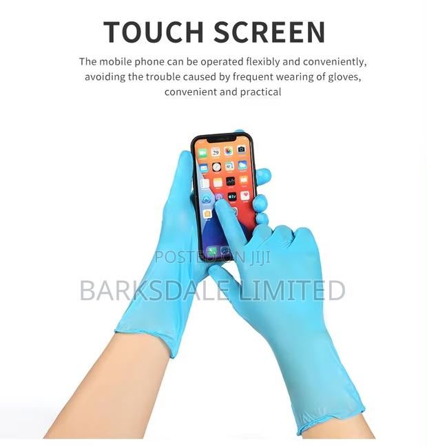 Blue Nitrile 100 Gloves Silicon Latex Rubber Chef Kitchen Small - thumbnail 4