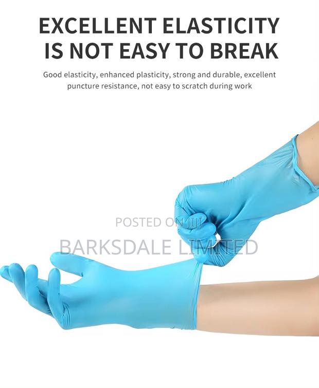 Blue Nitrile 100 Gloves Silicon Latex Rubber Chef Kitchen Small - thumbnail 7