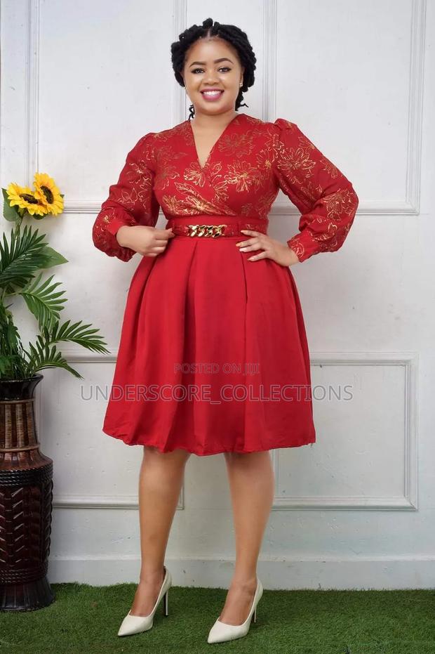 Elegant v Neck Skater Dresses - thumbnail 2