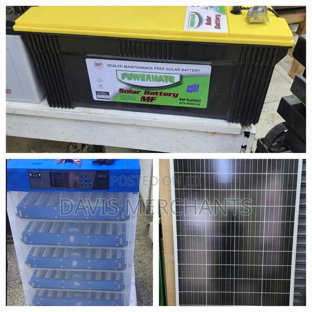 320 Eggs Incubator, 100 Watts Solar Panel ,100amps Battery