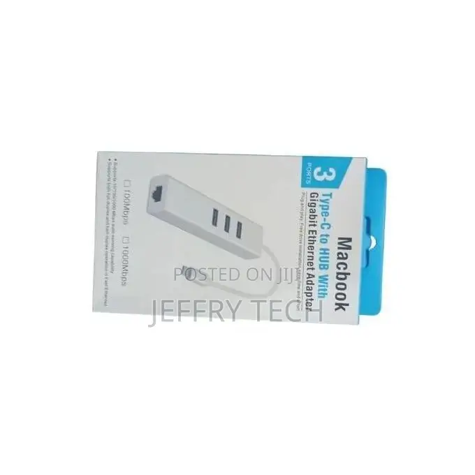 RJ45 Ethernet Network Adapter / Type C / USB 3.0 / 3PORT USB
