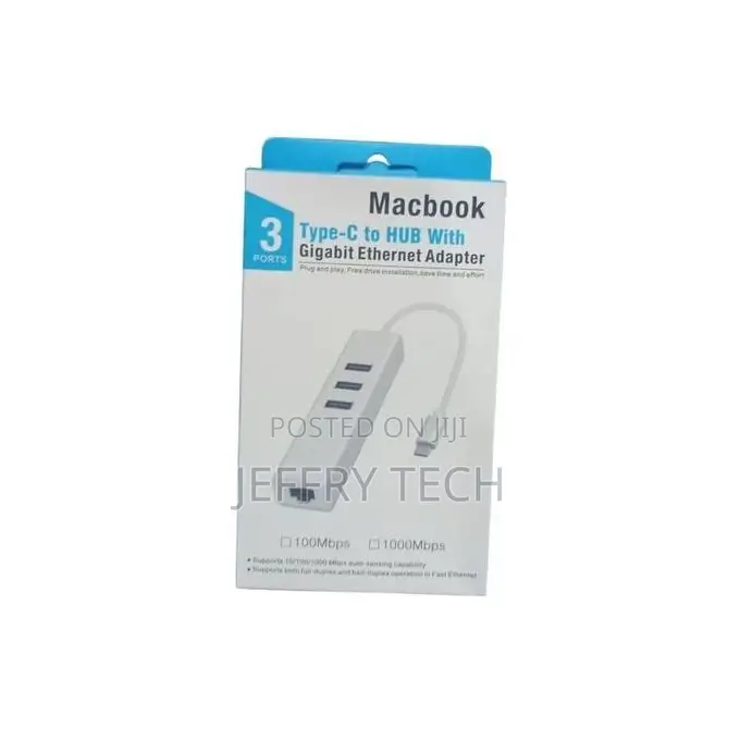 RJ45 Ethernet Network Adapter / Type C / USB 3.0 / 3PORT USB