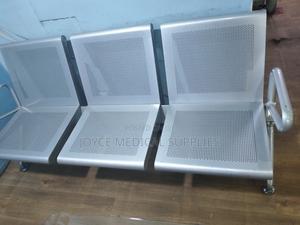 3 Seater Silver Waiting Bench - thumbnail 2
