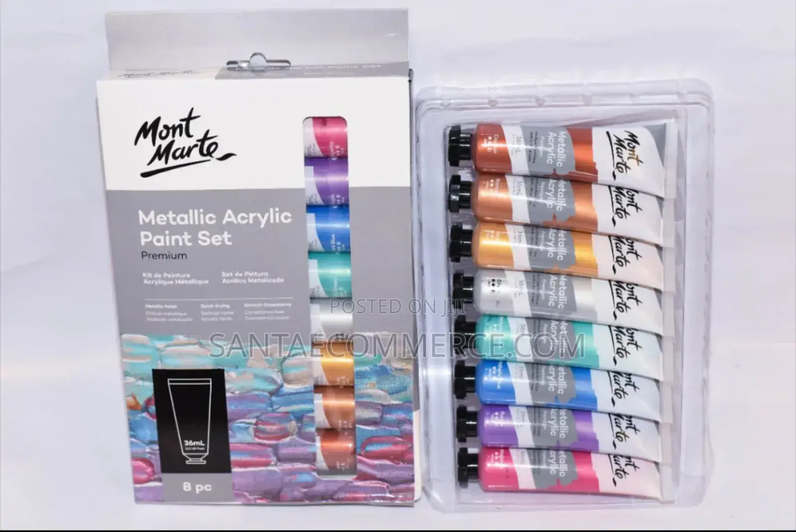 Mont Marte Metallic Acrylic Paint Set 8pc X 36ml