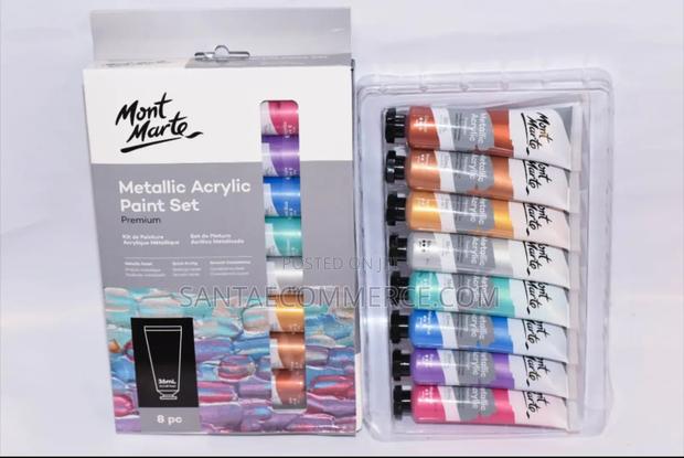 Mont Marte Metallic Acrylic Paint Set 8pc X 36ml - main view