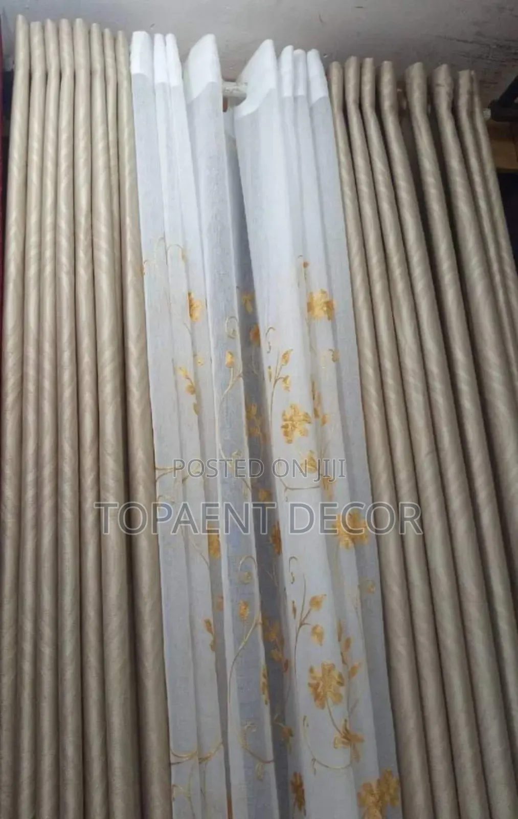 Beige Window Curtains and Sheers