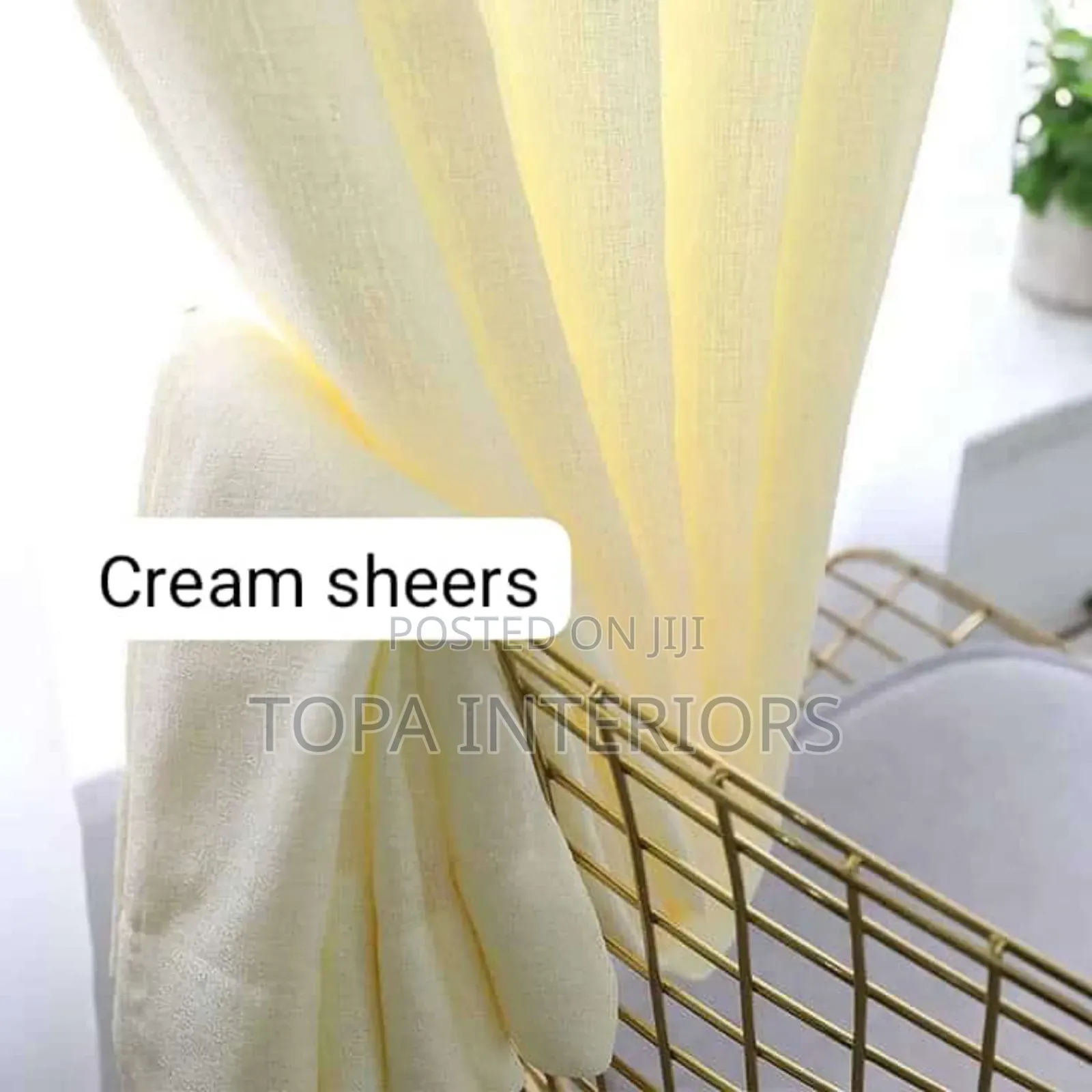 Cream Sheer Curtains for Classic Living Room Window Sheers