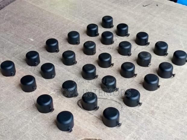 Black Jua Kali End Caps for Local Curtain Rods