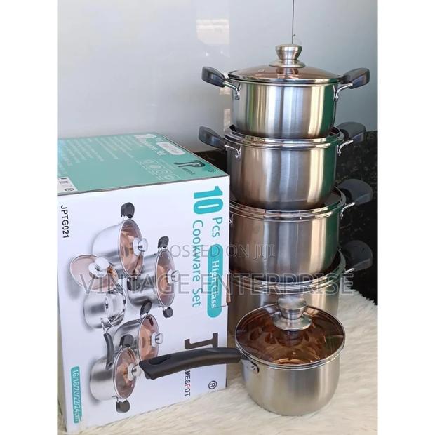 JP 10pcs Cookware Stainless Steel