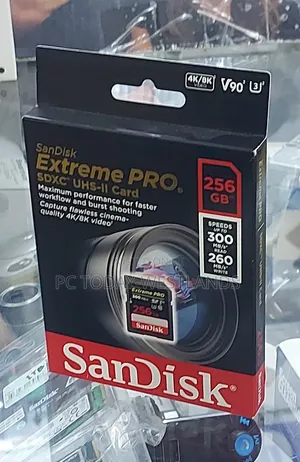 Sandisk 256GB Extreme PRO UHS-II Memory Card, 300mb/S V90