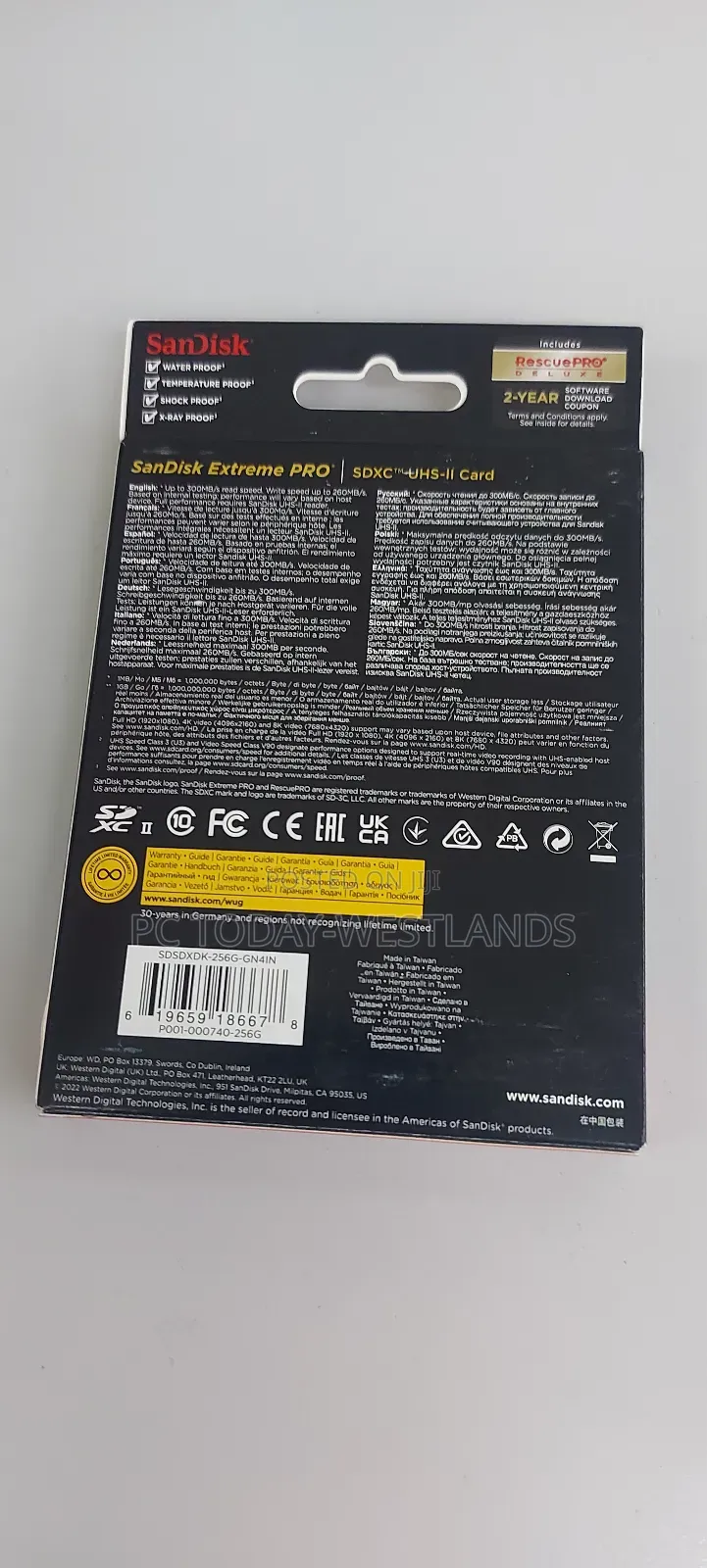 Sandisk 256GB Extreme PRO UHS-II Memory Card, 300mb/S V90