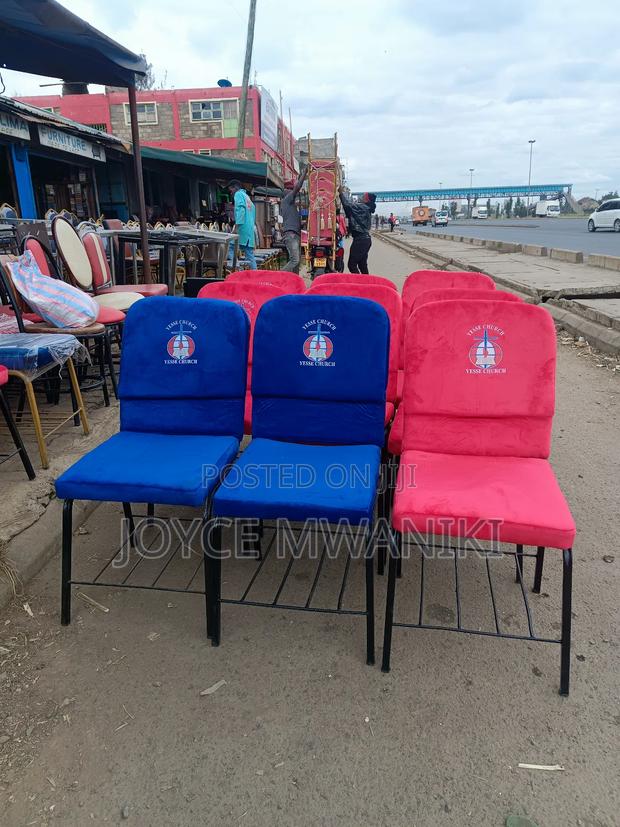 Church Chairs, Red and Blue With Logo - thumbnail 3