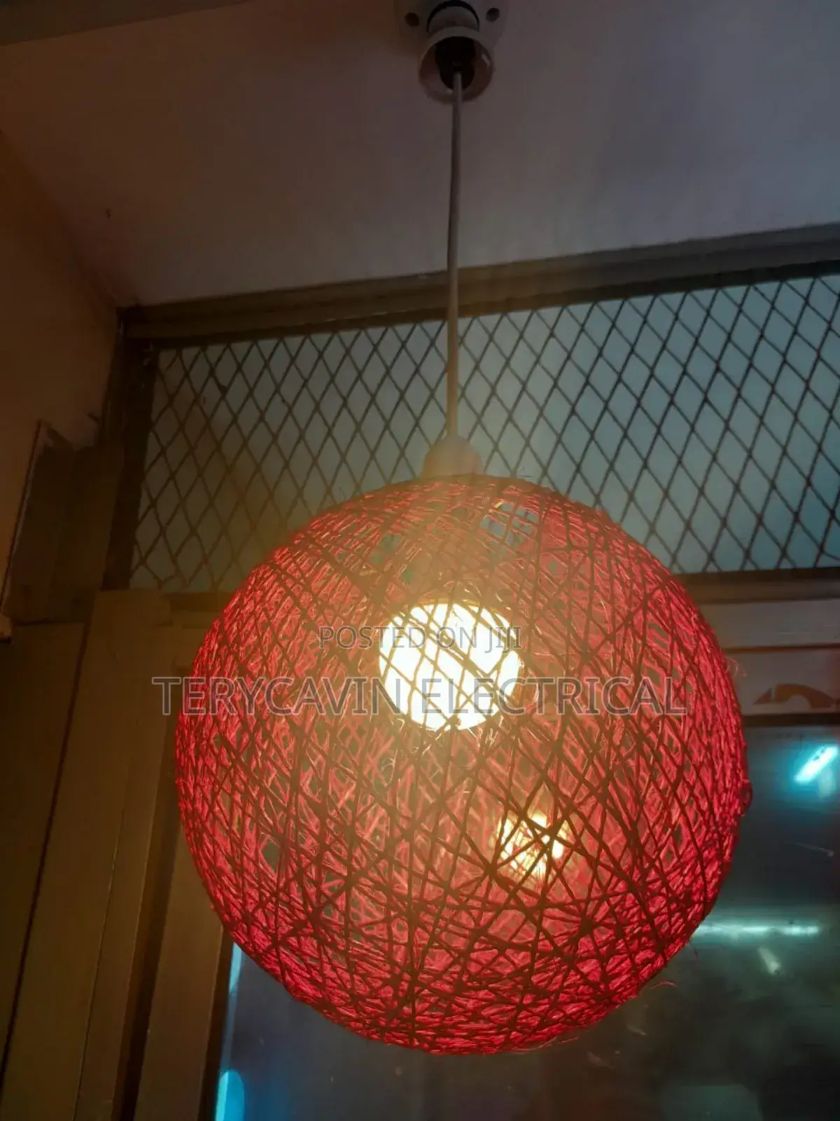Red Sisal Lamp Shades