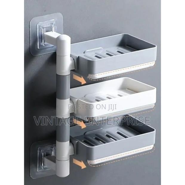 3 Layer Rotating Drain Soap Holder .