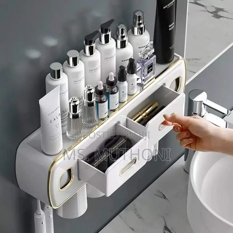Wall Mounted Self-Adhesive Toothpaste With Toothbrush Holder