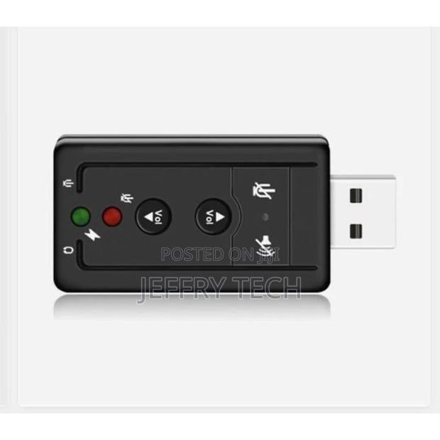 USB Sound Card Adapter 3D 7.1 Audio Microphone for PC - Blac - main view
