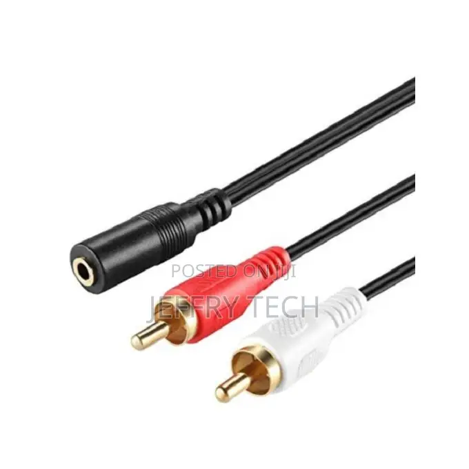 2-Rca Male to Female 3.5mm Noir De 1.5 M