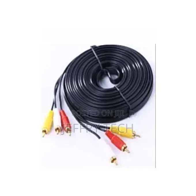 Audio / Video Cable (3x RCA Plug to 3x RCA Plug) - 10m - Bla