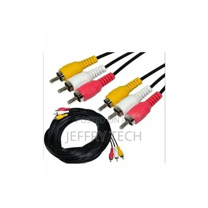 Audio / Video Cable (3x RCA Plug to 3x RCA Plug) - 10m - Bla