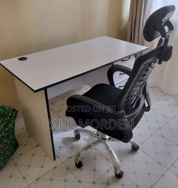 Office Desk and Headrest Chair