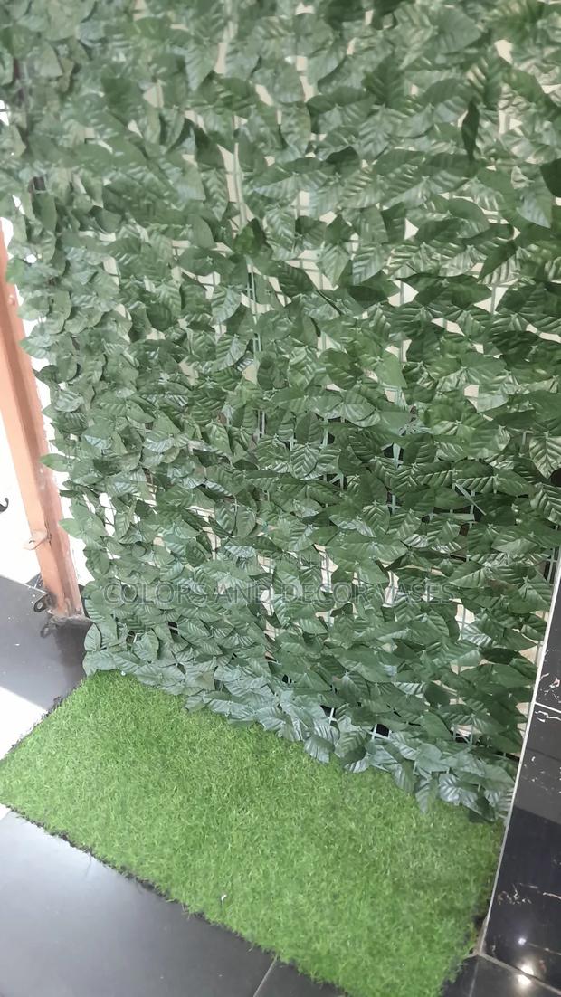 Green Grass and Privacy Fence Artificial