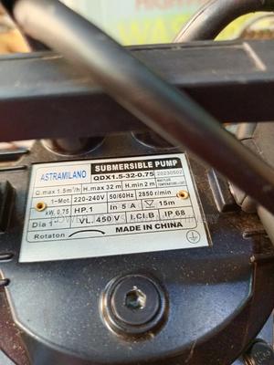 32m , 1hp Astramilano Submersible Water Pump - main view