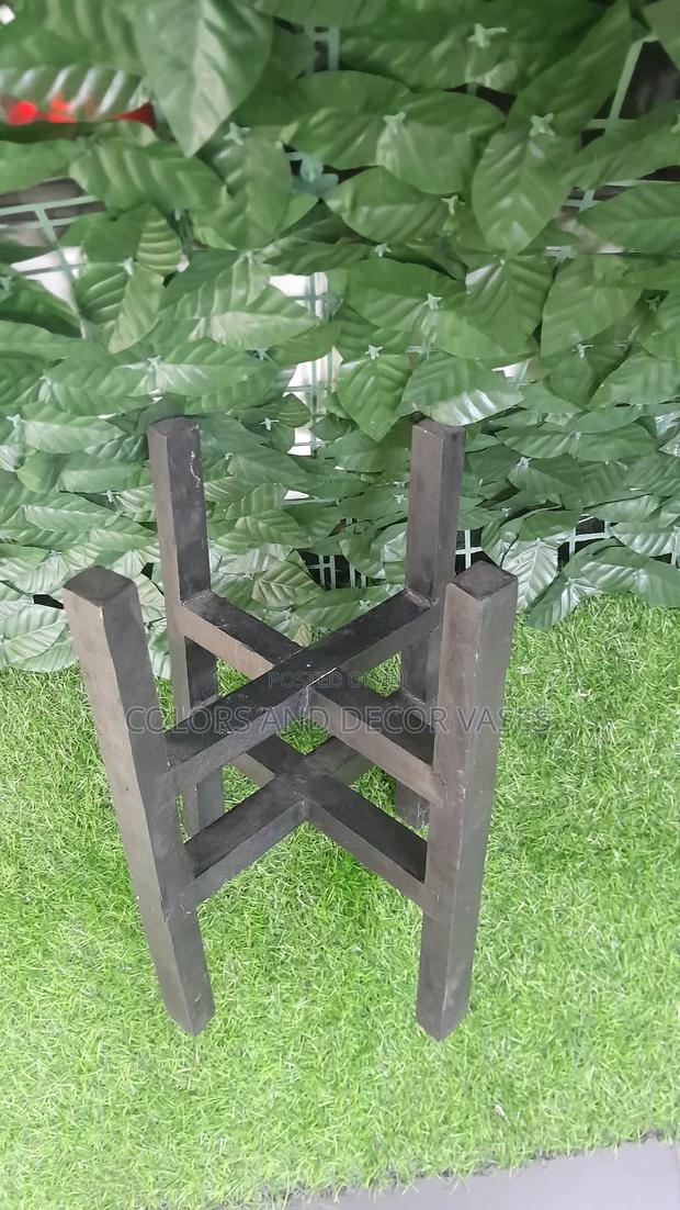 Black Stand Wooden Garden Decor