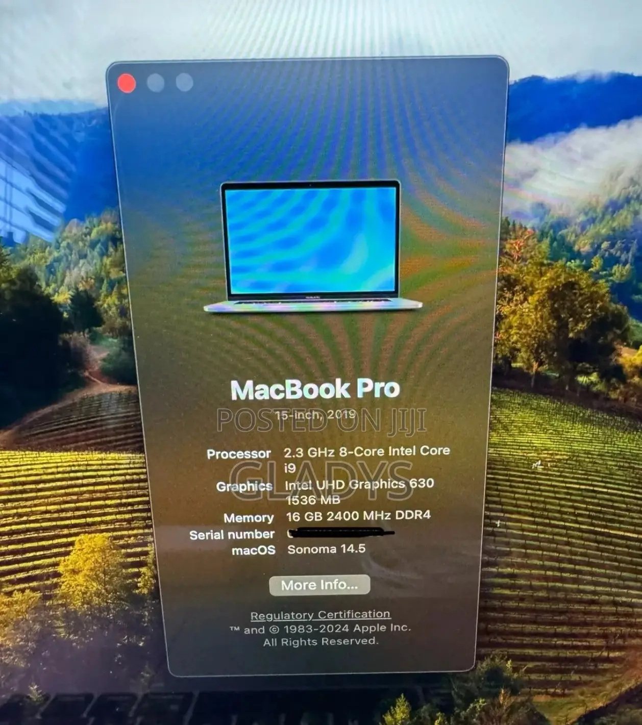 Laptop Apple MacBook Pro 2019 16GB Intel Core I9 SSD 512GB