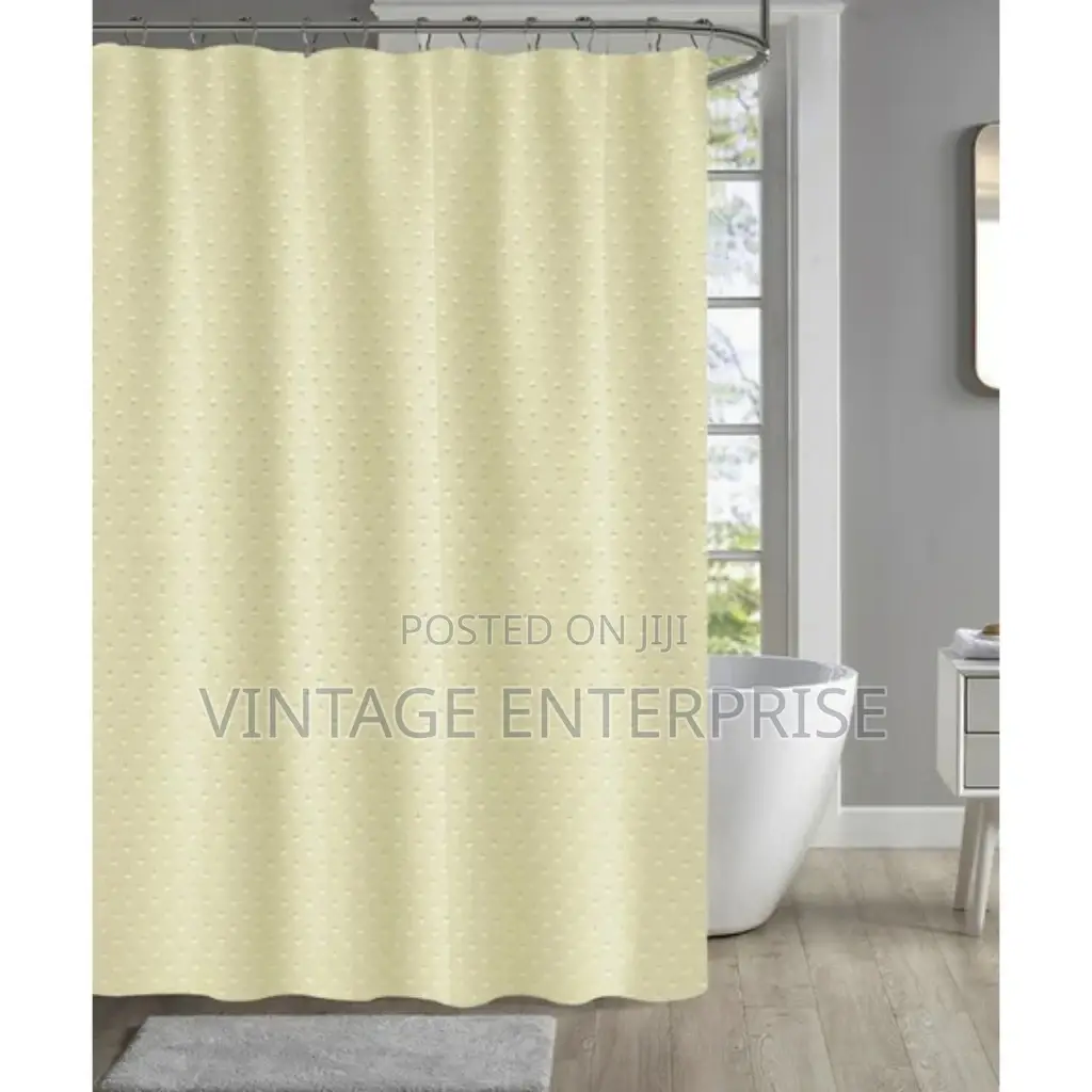 180×200cm + 12hook Washable Fabric Shower Curtains 