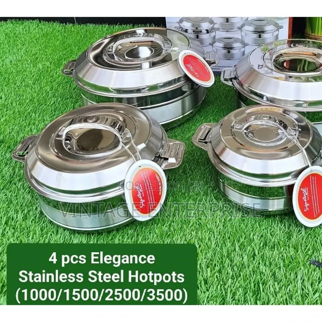 4pc Elegance Stainless-Steel Quality Hotpots . 