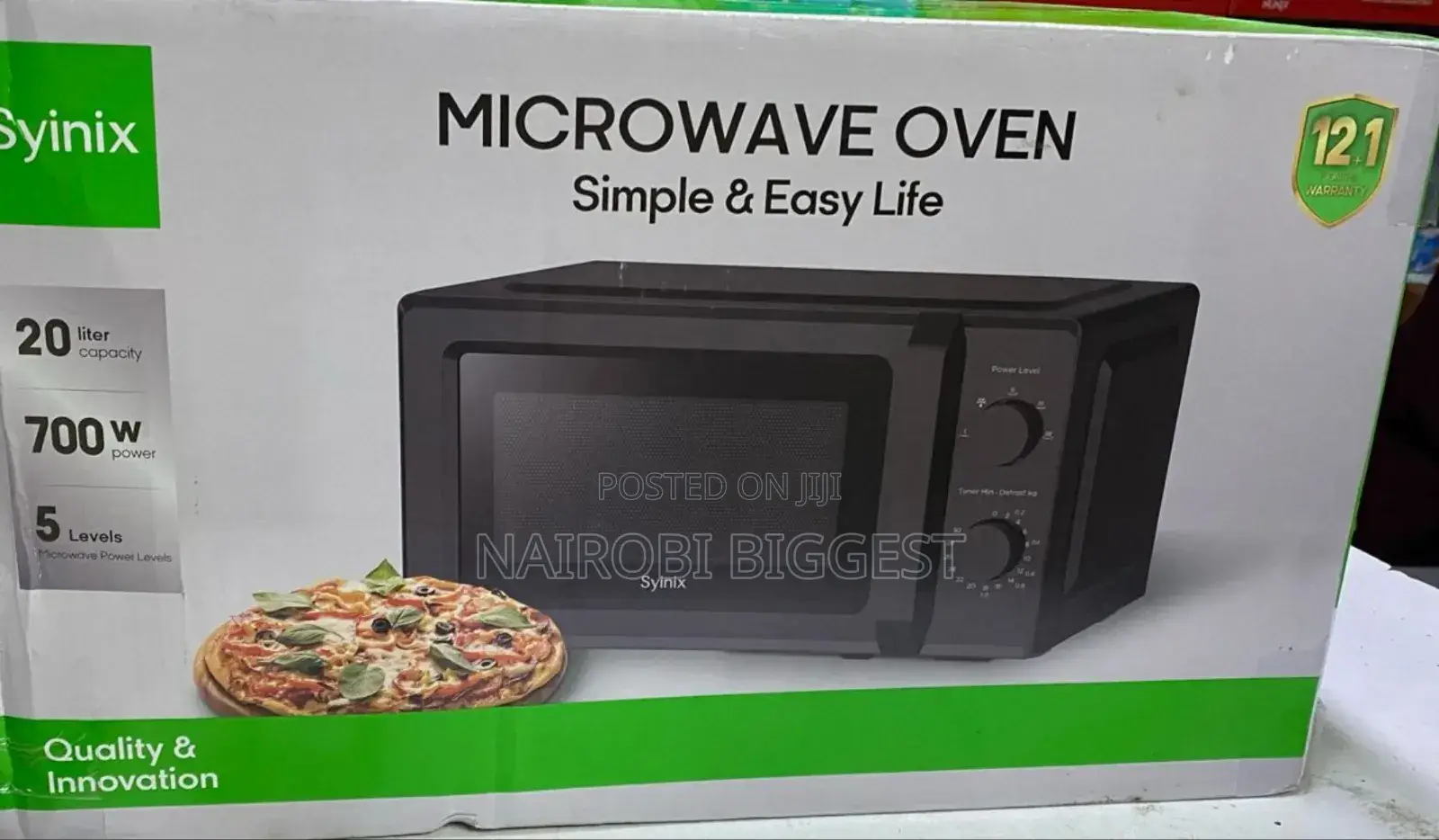 Syinix 20l Black Manual Microwave