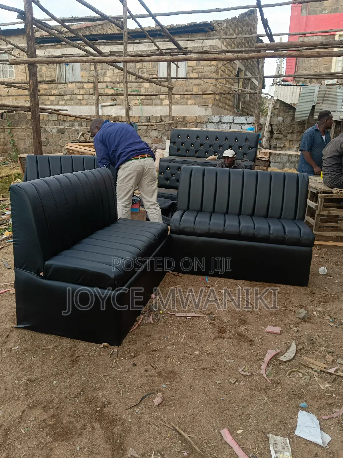 Restaurant Couch, 2 Seater Black Latest Design 