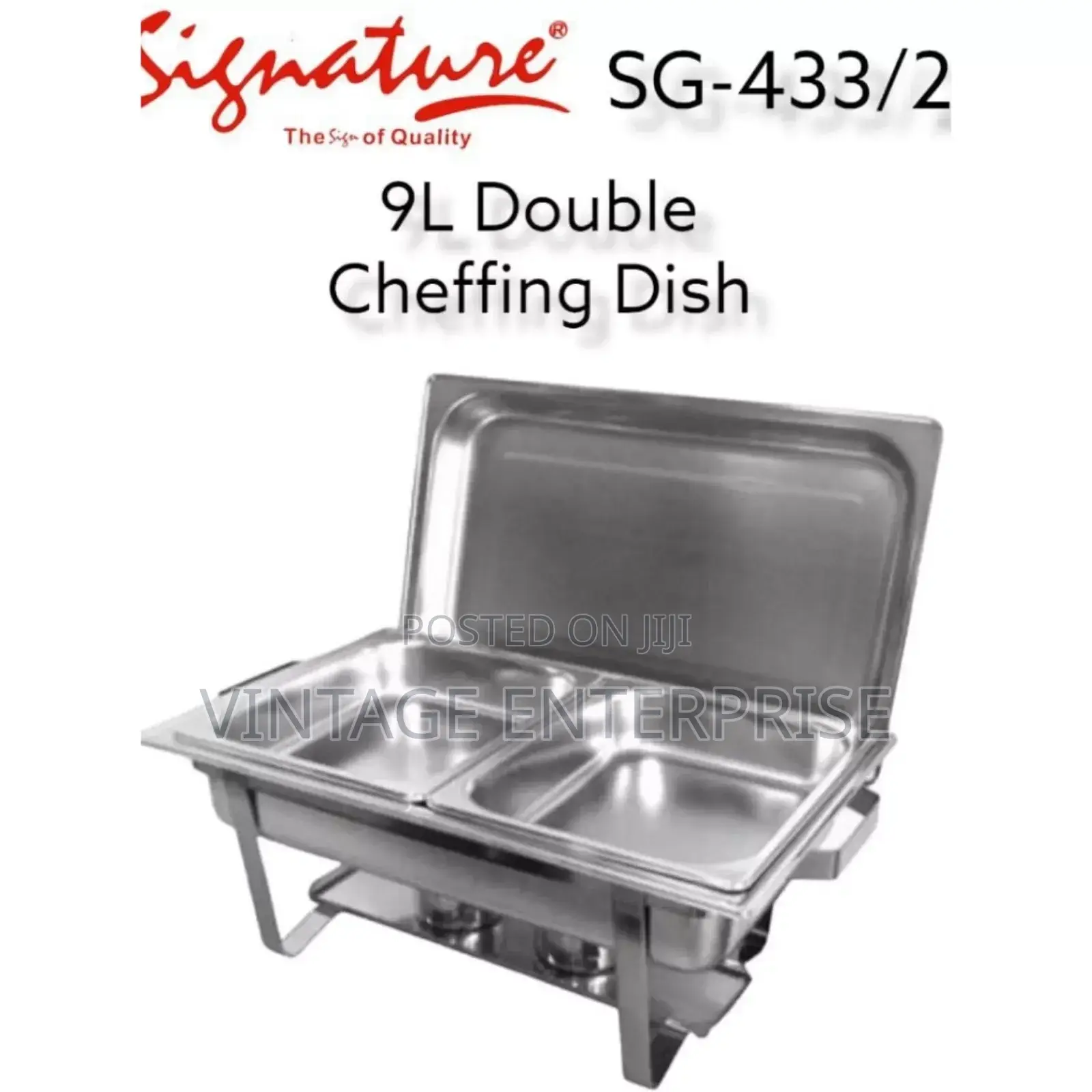 9ltrs Stainless Steel ,Double Cheffing Dishes 