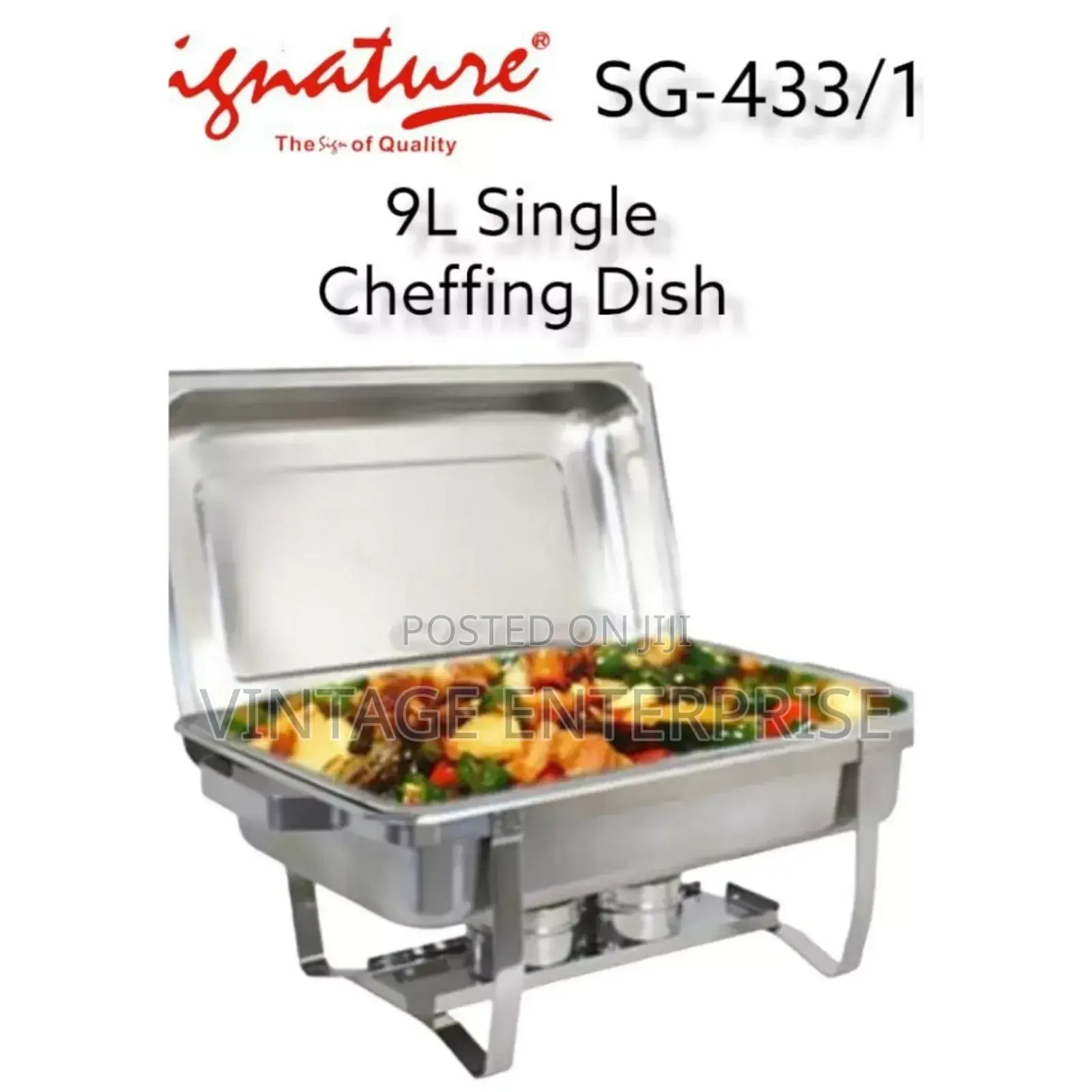 ( 9litres Cap )-Single Cheffing Dish .  