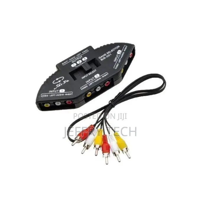 AV Box - 3 in 1 Composite RCA AV Audio Video + AV Cable - Bl