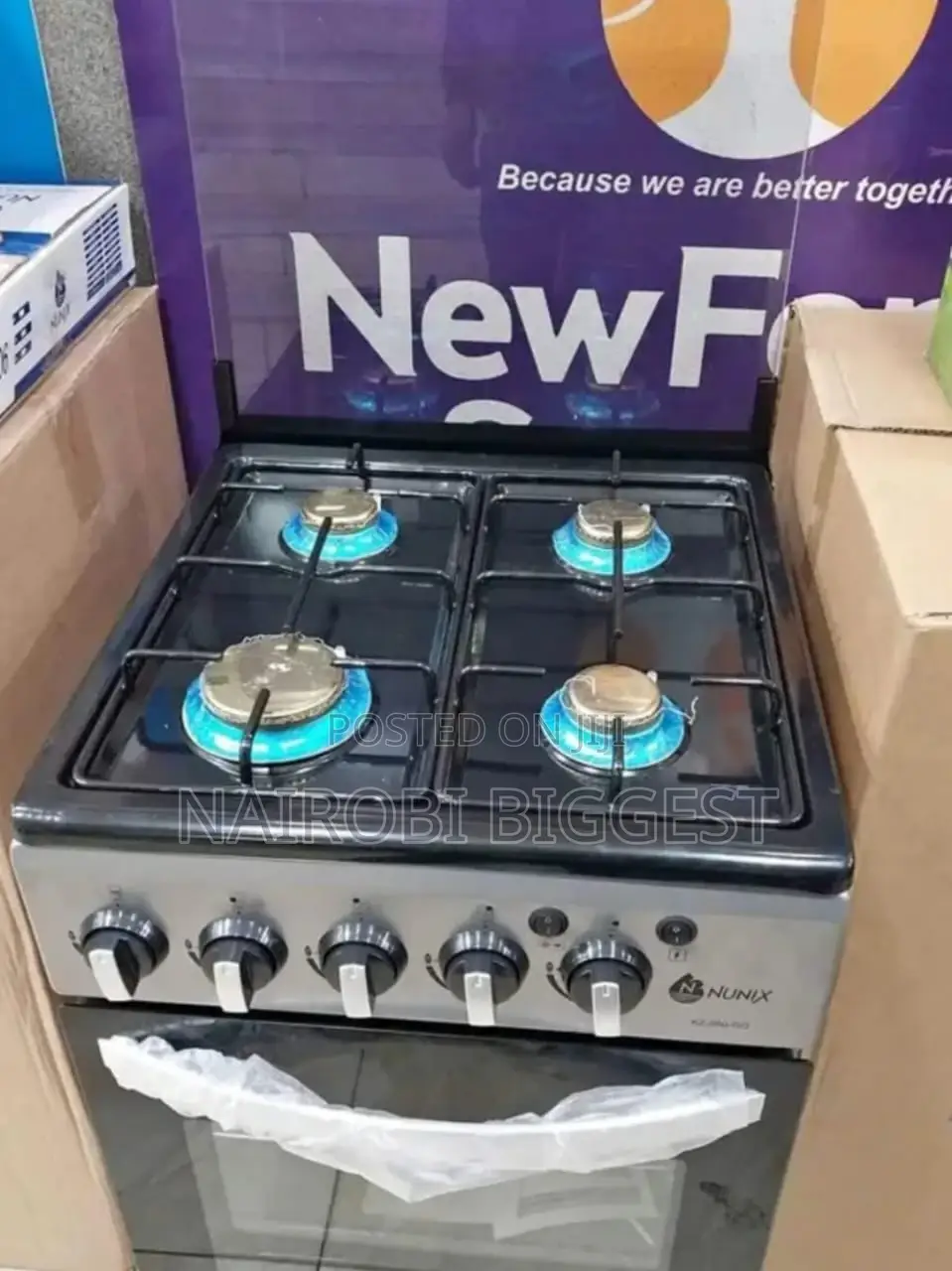 Nunix 4 Burner Standing 50 By 55 Cooker