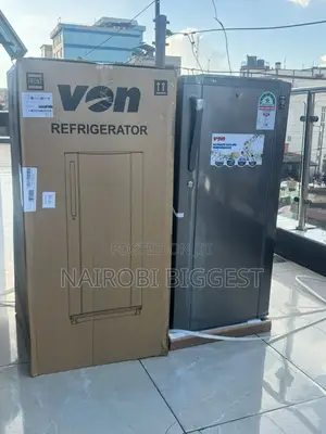 Von 185l Dark Silver Single Door Fridge