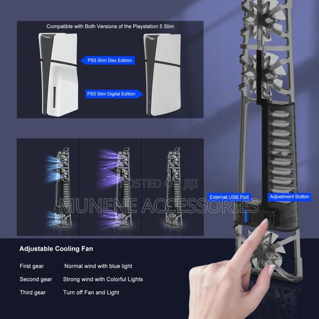 Ps5 Cooling Fan High Efficient Cooler System USB Port - thumbnail 2