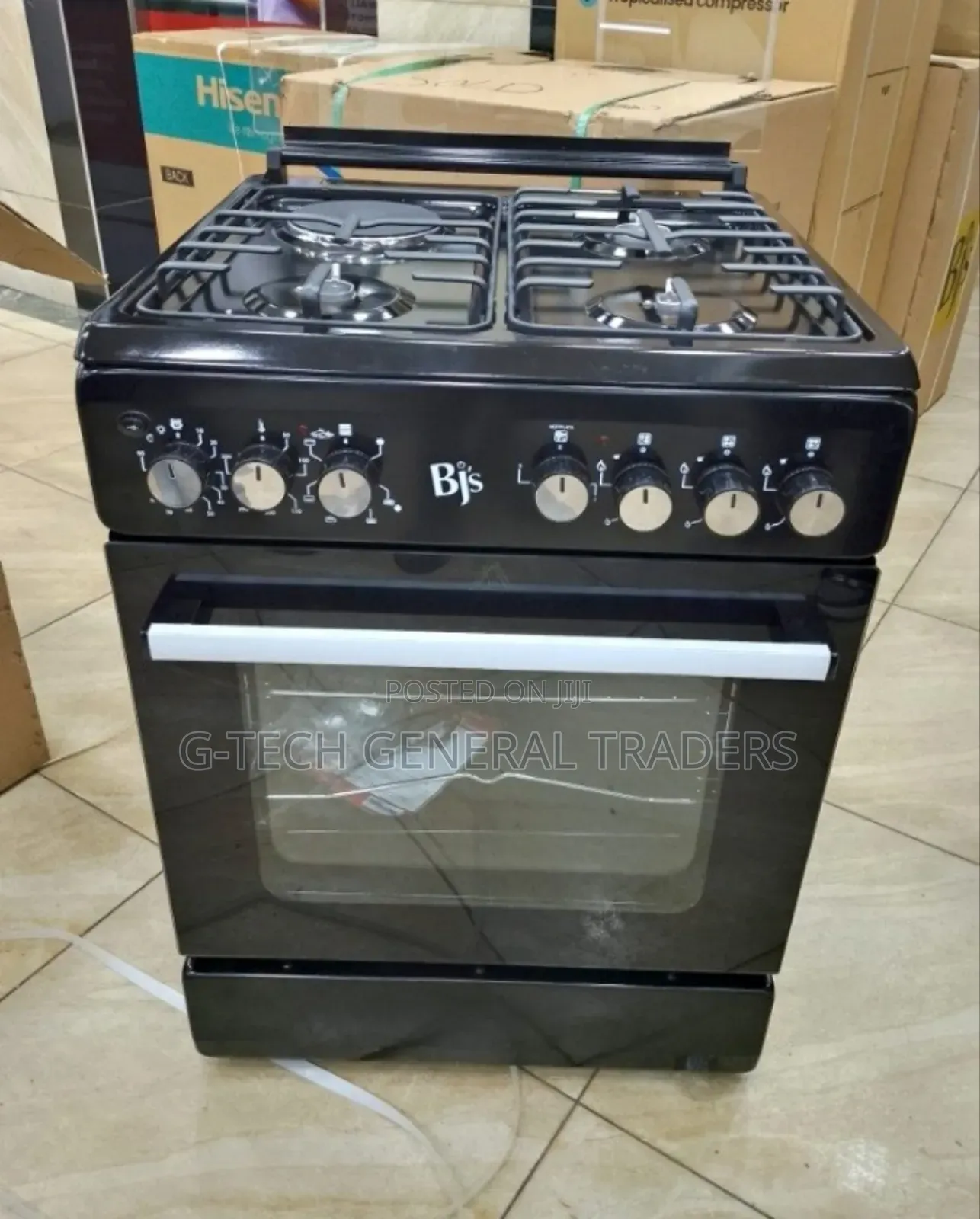 Cooker!Bj's Standing Oven 60*60,3gas 1electric-Black