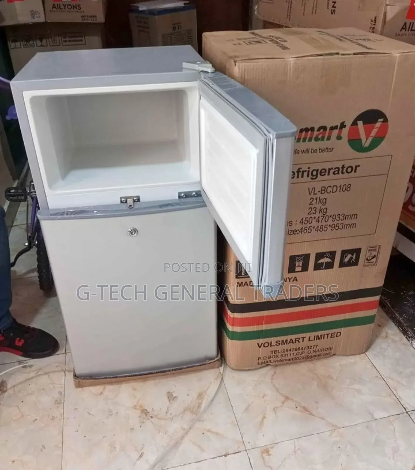 Volsmart Mini Double Door 108l Refrigerator-Silver