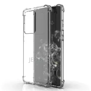Transparent Galaxy S20 Ultra + 1 Shockproof Case - Black