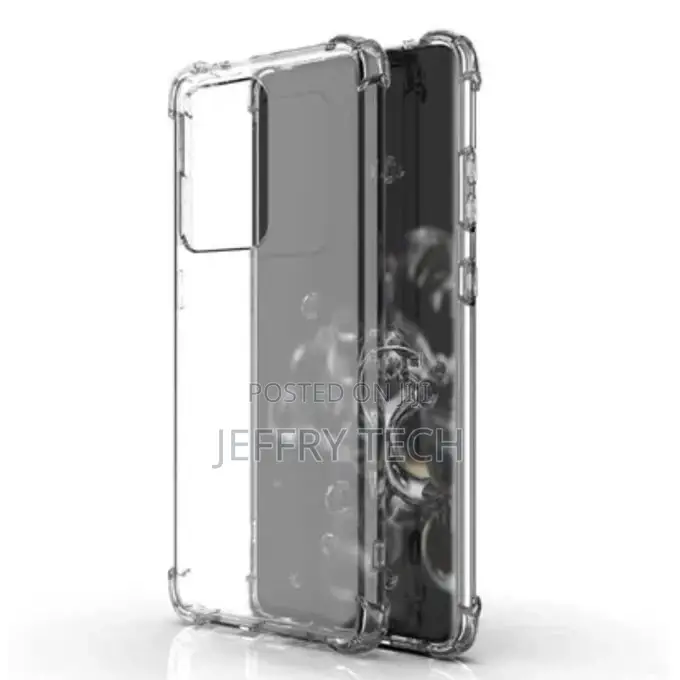 Transparent Galaxy S20 Ultra + 1 Shockproof Case - Black