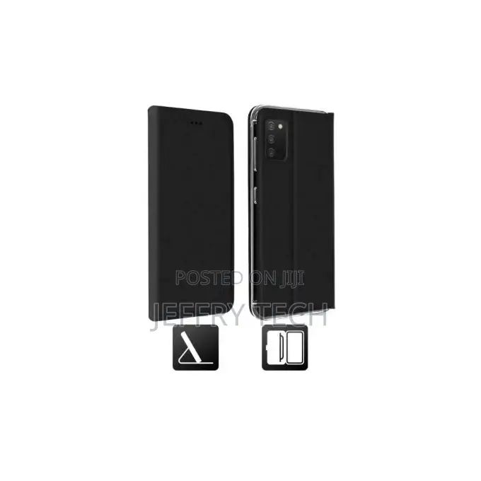 Galaxy A03S + Shockproof Flip Case - Black
